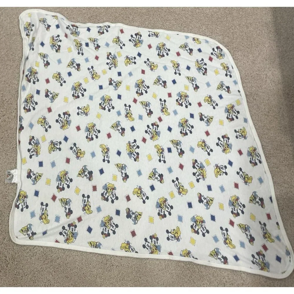 Vintage Baby Mickey &‎ Co Blanket and hooded bath Towel VTG Walt Disney Mouse